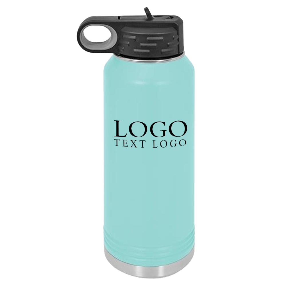 32 Oz Vacuum Insulated Water Bottle Teal with Logo
