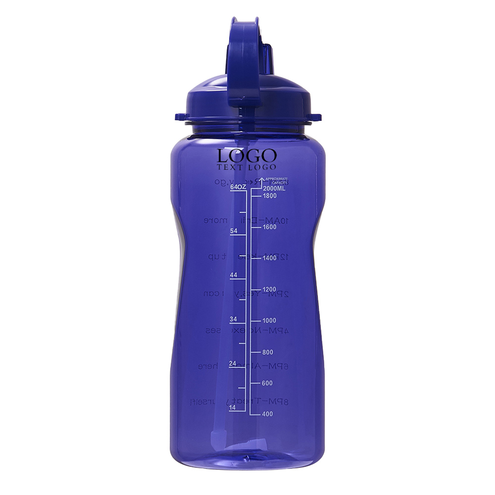64 Oz TritanWater Bottle with Time Marker Purple with Logo