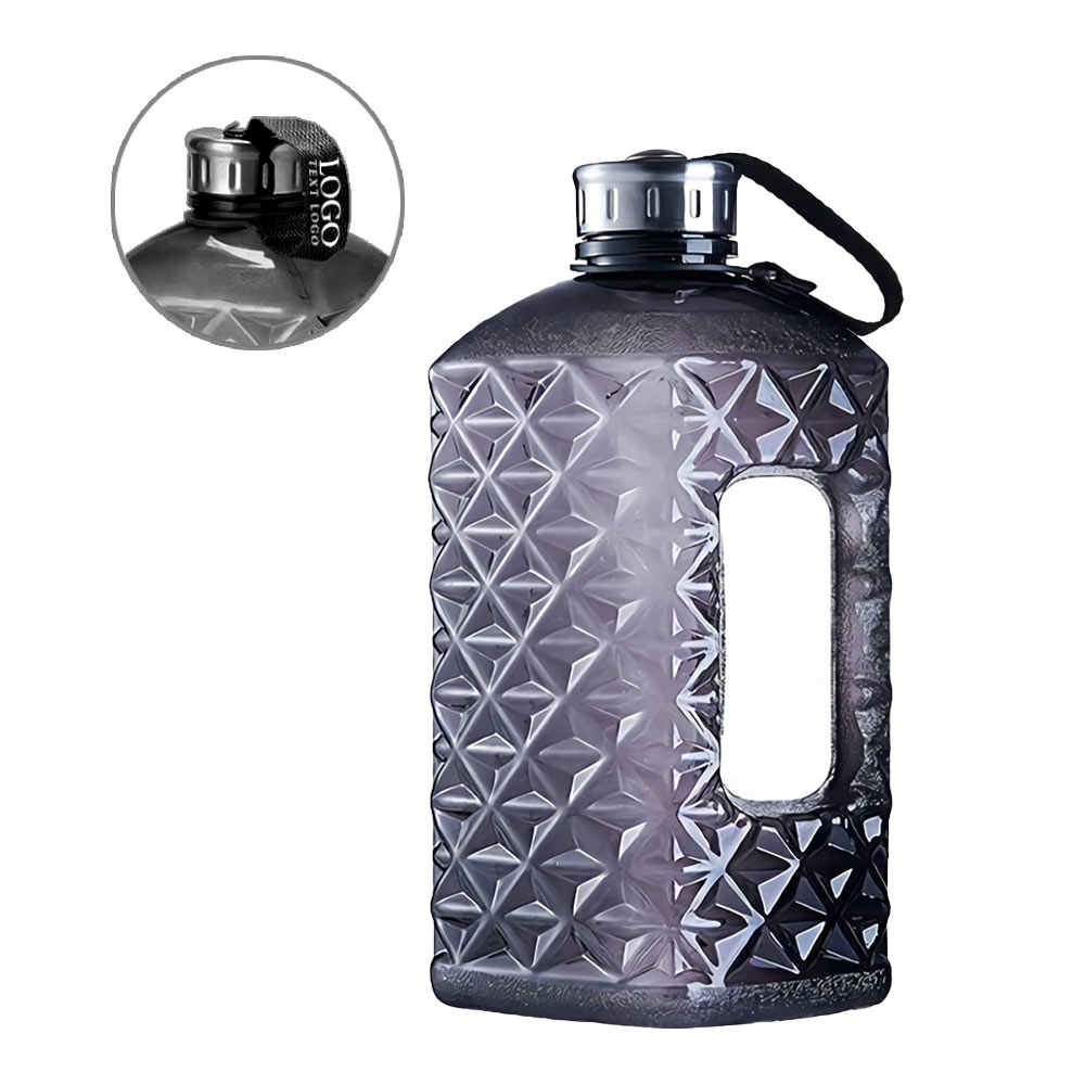 75 Oz Large Diamond Sports Bottle Black with Logo