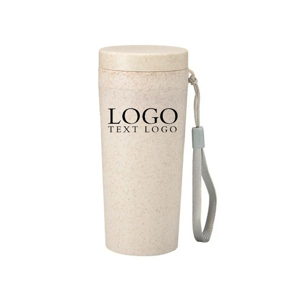 Beige Promo Wheat Straw Water Bottle With Logo