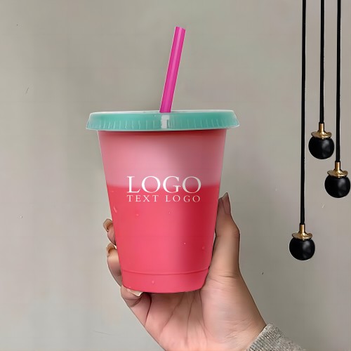 Promo 16oz Reusable Cold Drink Color Changing Cups