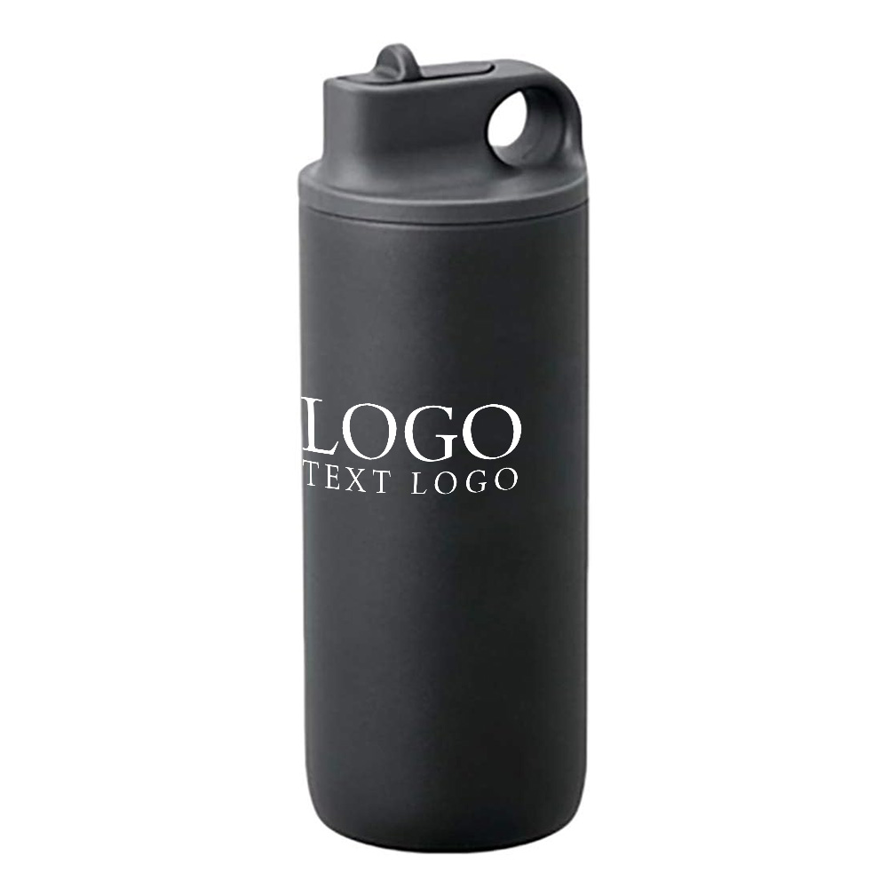 Black Promo 18oz Insulated Water Bottle With Logo