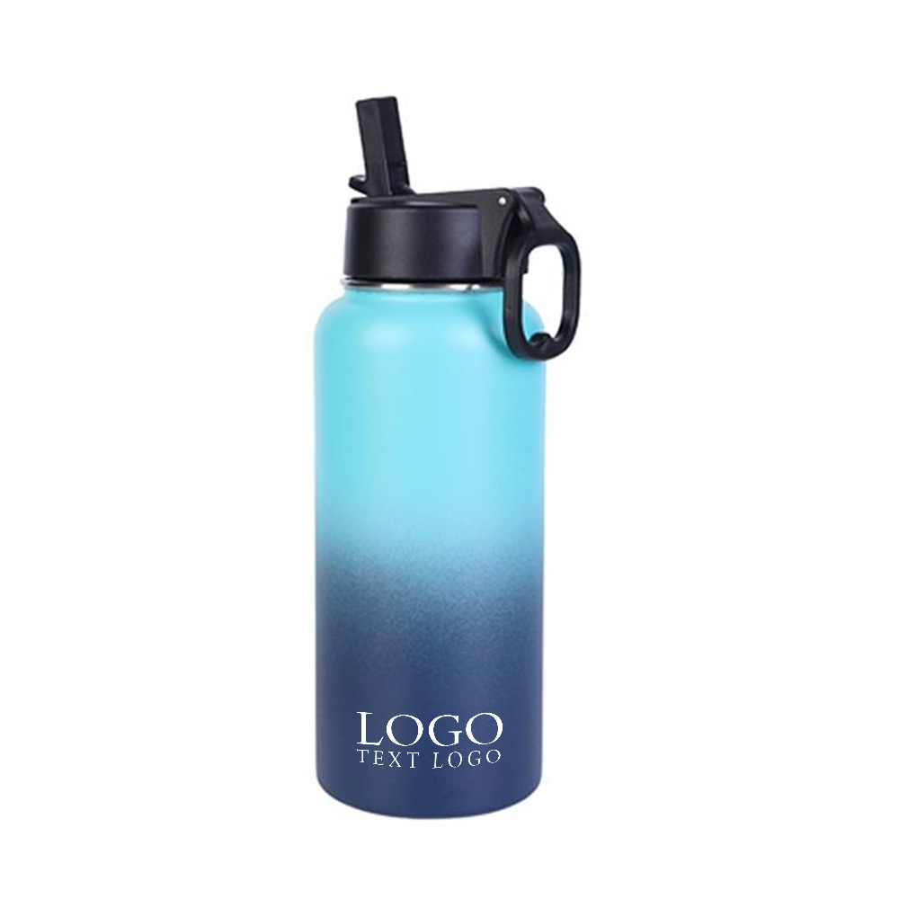 Blue Promo 32 oz Stainless Steel Water Bottle With Logo