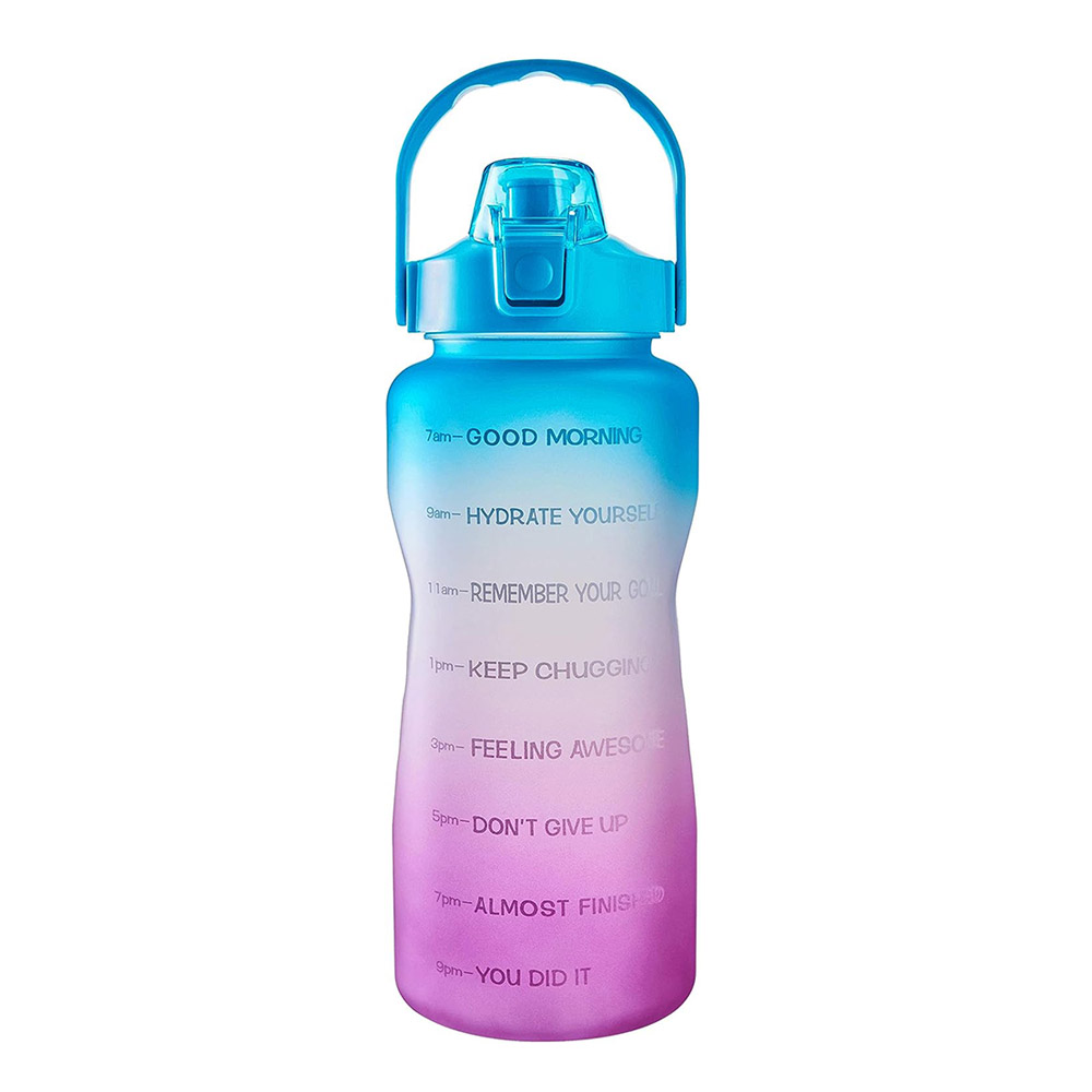 Blue Promo 67OZ Water Bottle with Motivational Time Marker