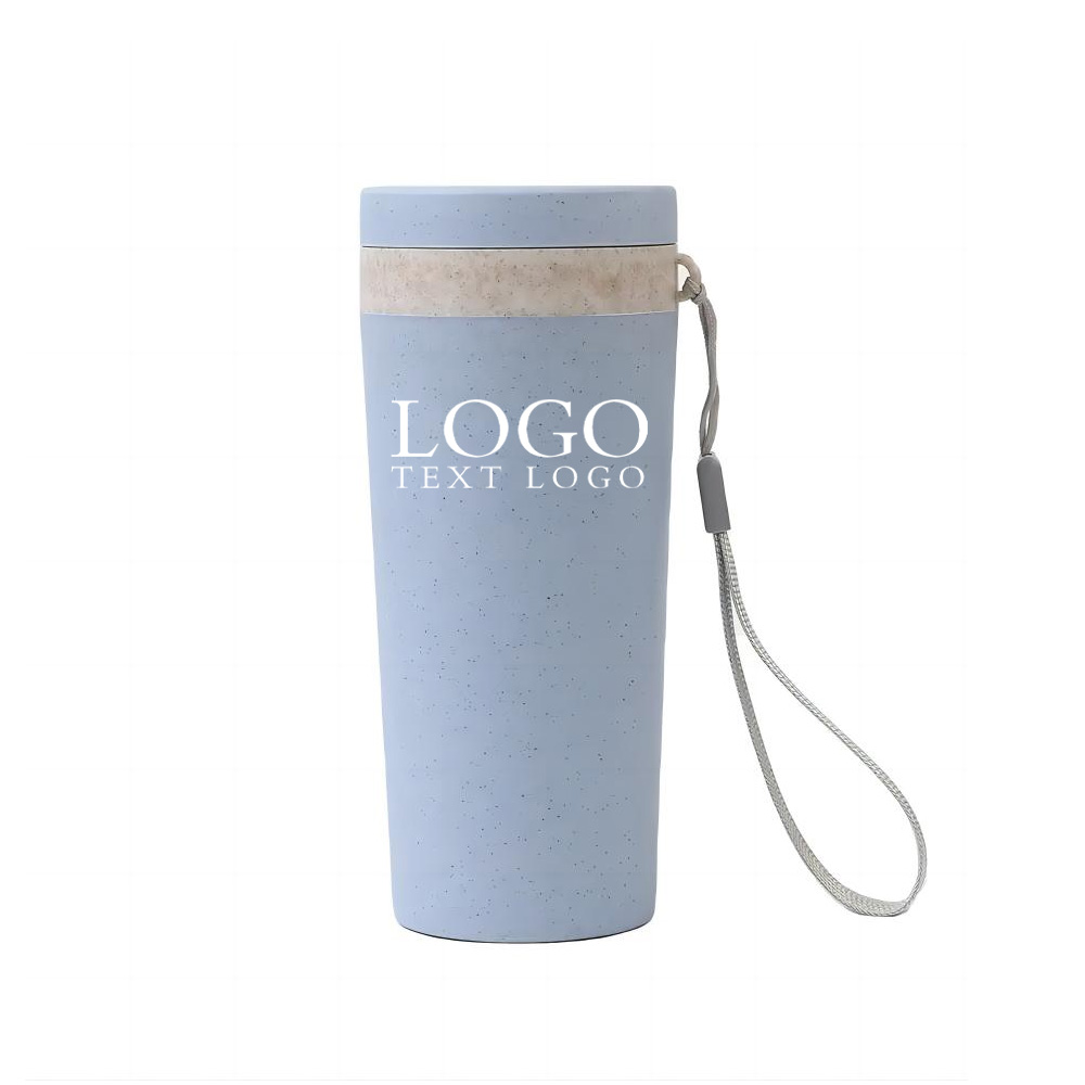 Blue Promo Wheat Straw Water Bottle With Logo