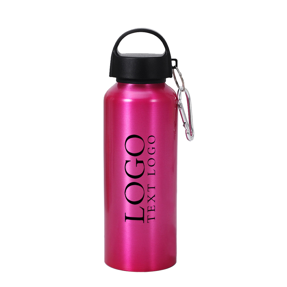 Classic Aluminum Water Bottle Pink with Logo