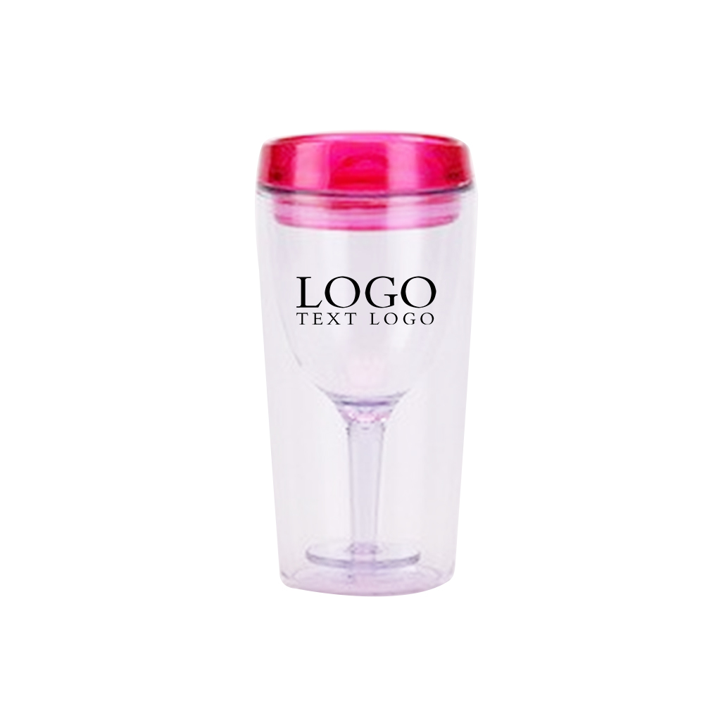 Custom 10 Oz Plastic Cup Fushia with Logo