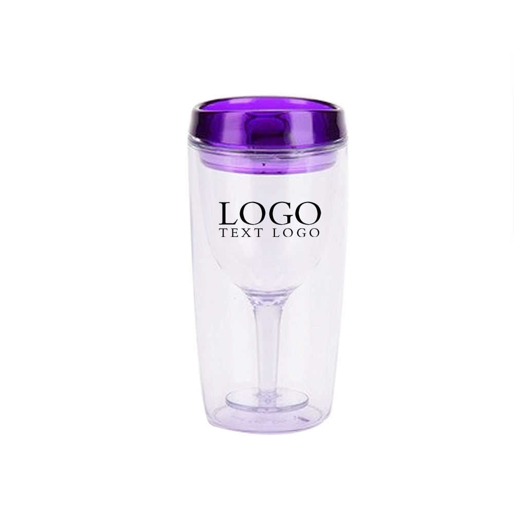 Custom 10 Oz Plastic Cup Purple with Logo