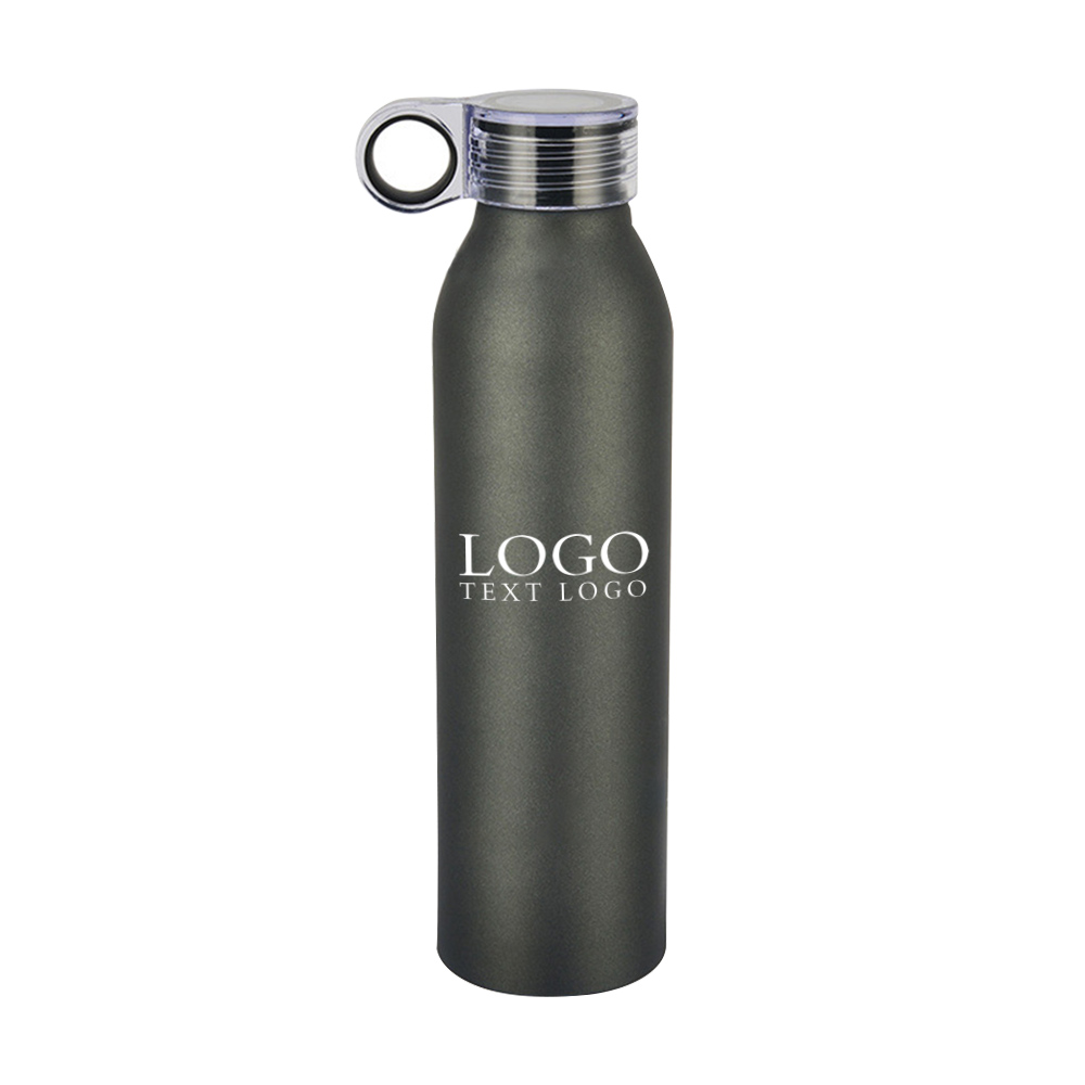Custom 22 Oz Aluminum Water Bottle Black with Logo
