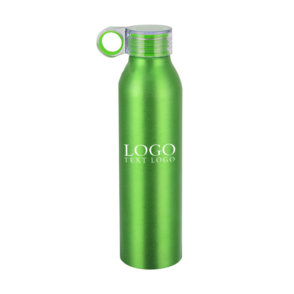 Custom 22 Oz Aluminum Water Bottle Green with Logo