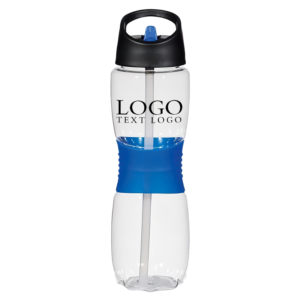 Custom 25 Oz Hourglass Tritan Bottle Blue with Logo