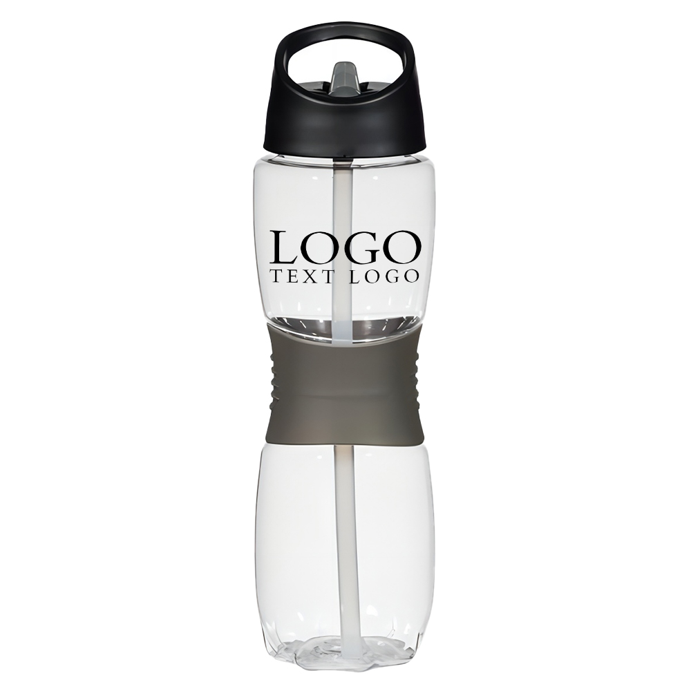 Custom 25 Oz Hourglass Tritan Bottle Gray with Logo