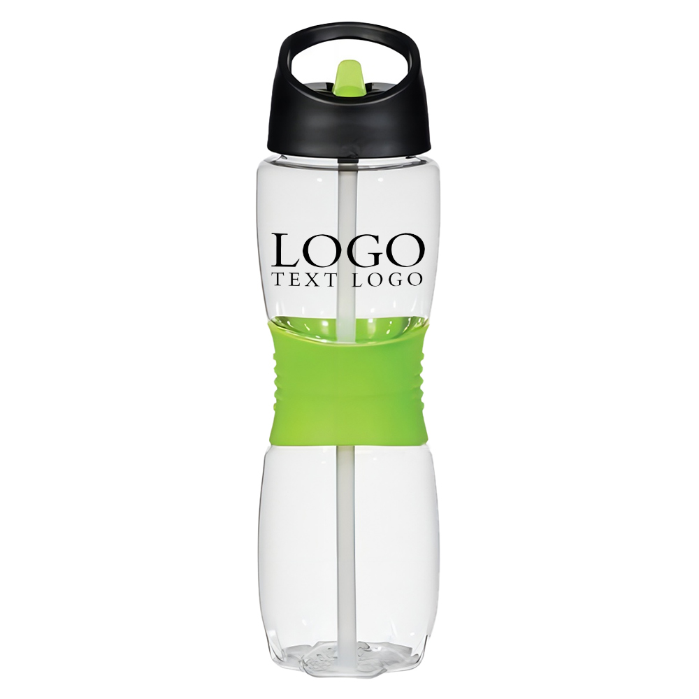 Custom 25 Oz Hourglass Tritan Bottle Lime with Logo