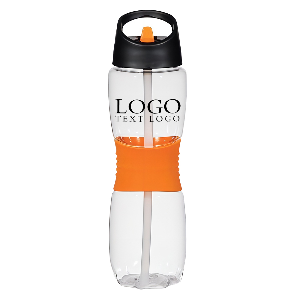Custom 25 Oz Hourglass Tritan Bottle Orange with Logo