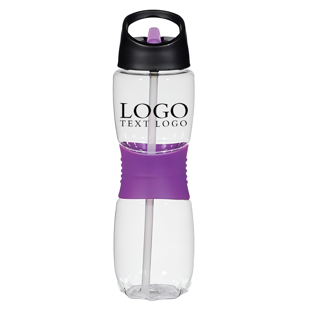 Custom 25 Oz Hourglass Tritan Bottle Purple with Logo