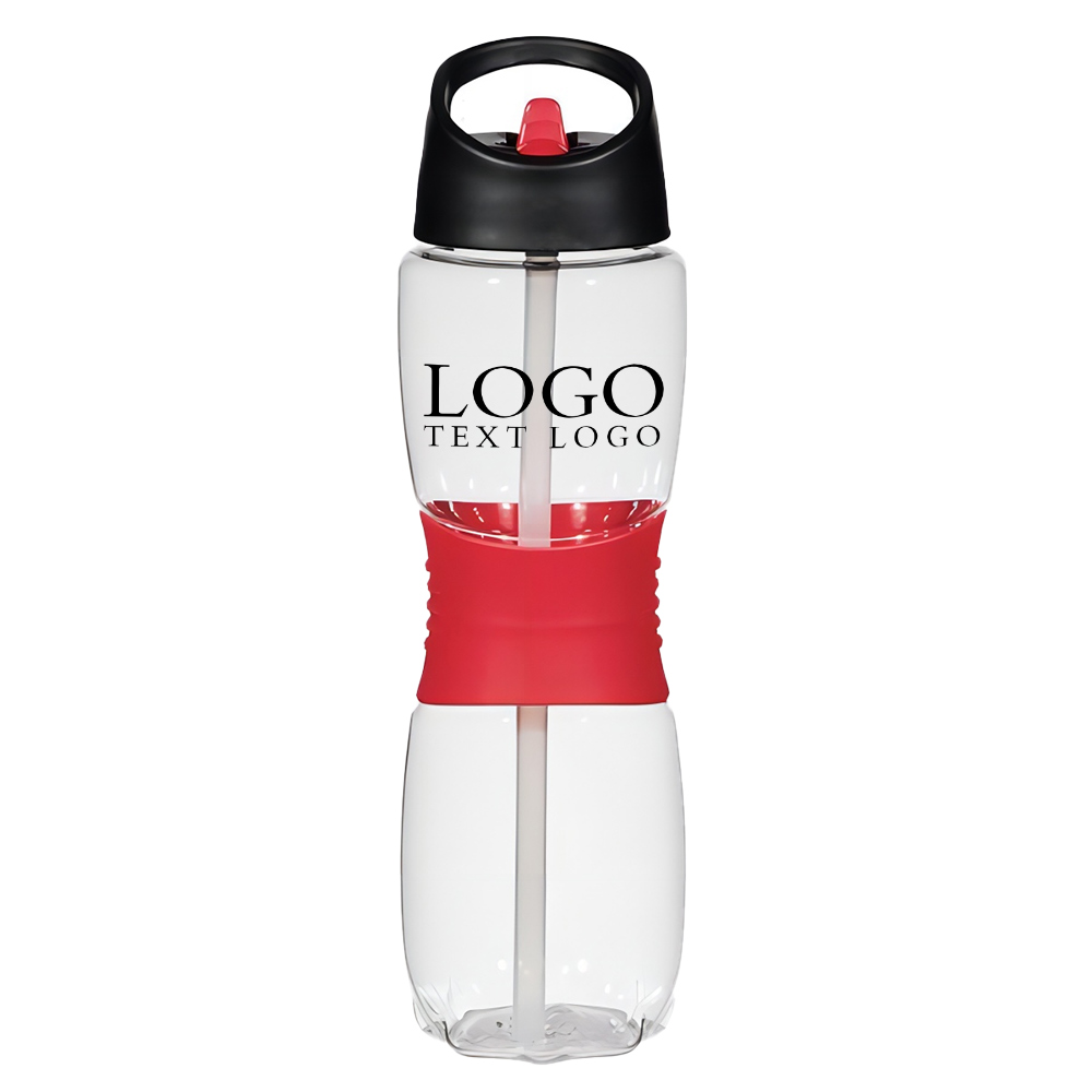 Custom 25 Oz Hourglass Tritan Bottle Red with Logo