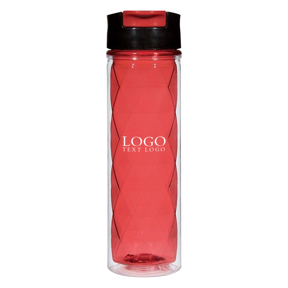 Custom 28 Oz Tritan Bottle Translucent Red with Logo