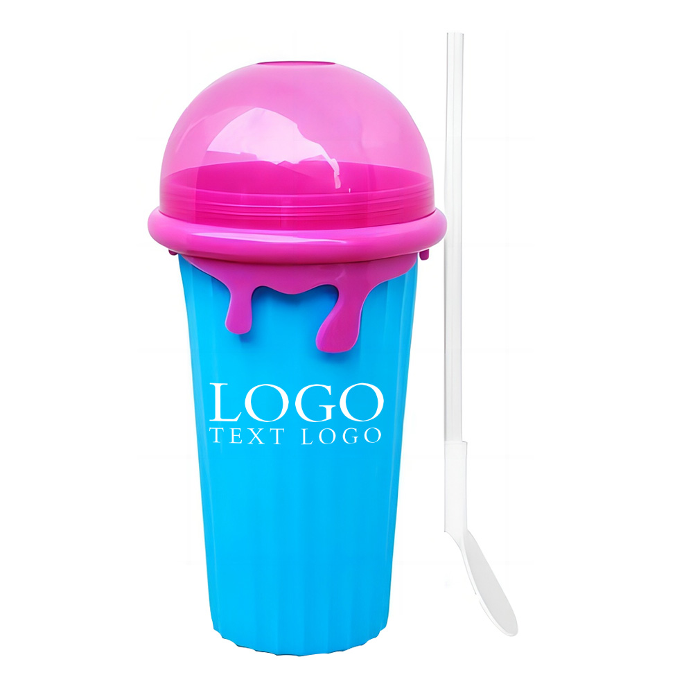 Custom 500ml Smoothie Cup Lt Brown With Logo
