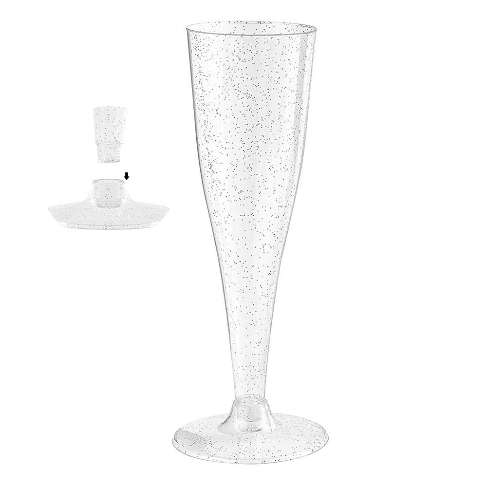 Custom Glitter Disposable Champagne Flutes