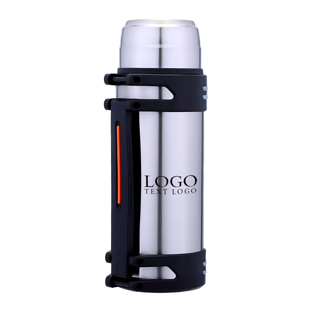 Custom Large Coffee Thermos Silver with Logo