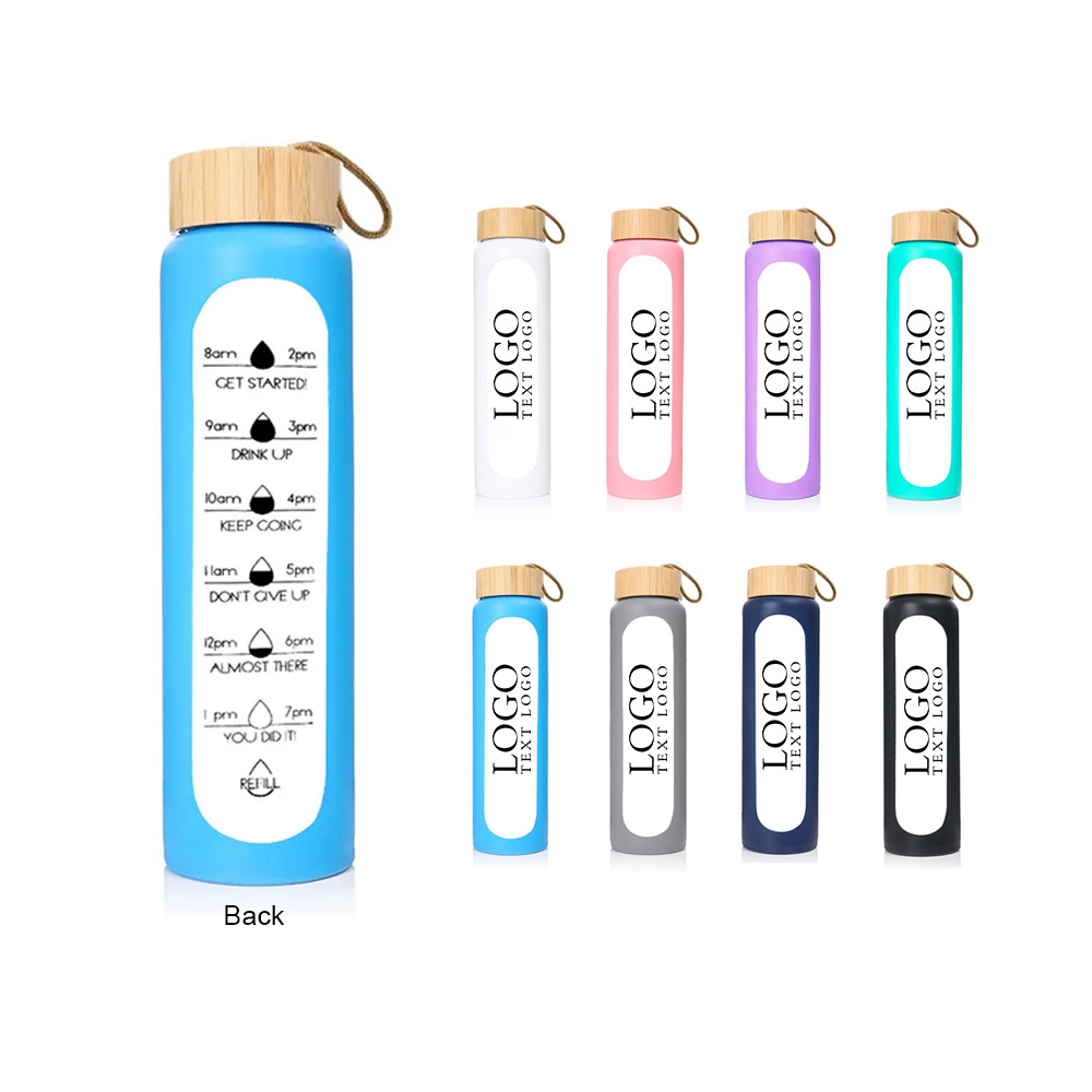 Giveaway 32 Oz Glass Bottle with Time Marker