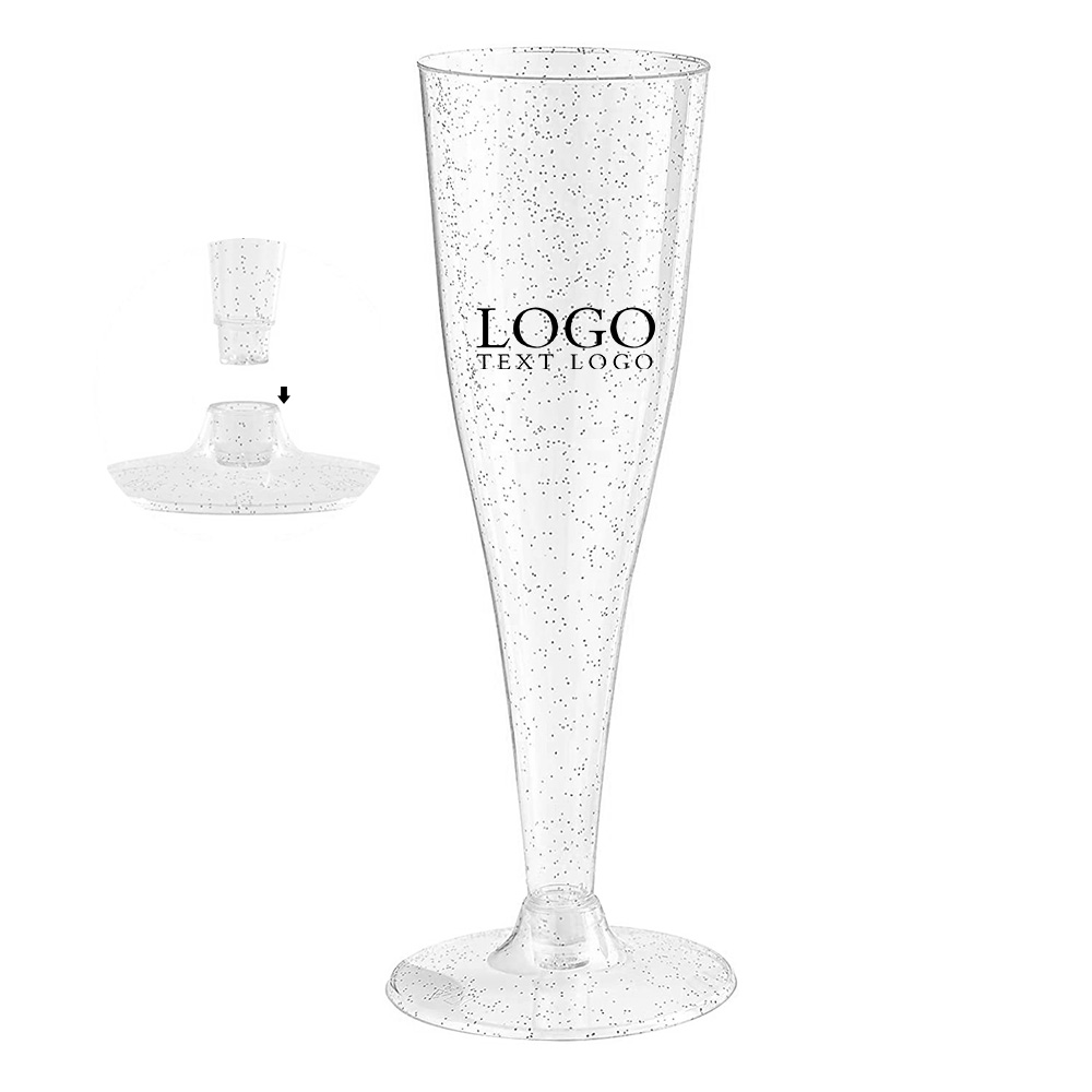 Glitter Disposable Champagne Flutes Details
