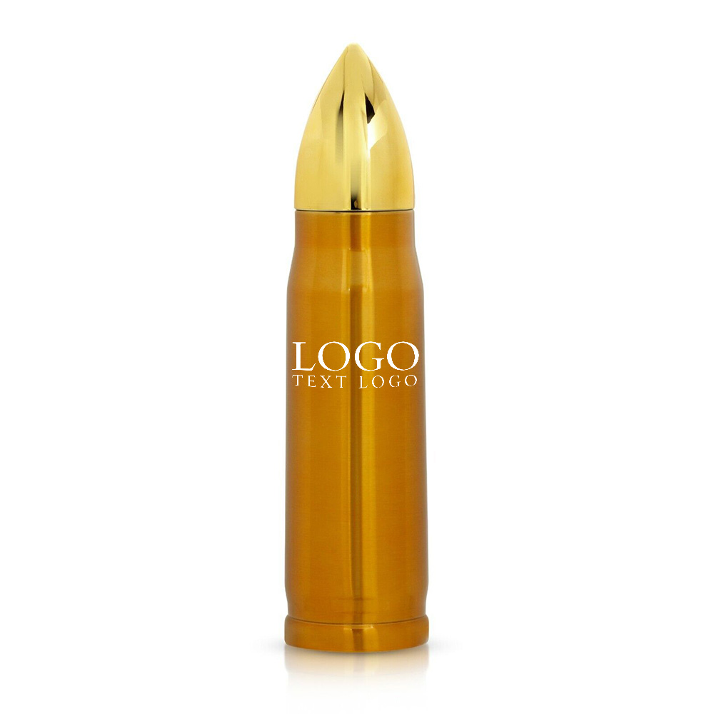 Gold Promo Stainless Steel Bullet Thermos Flask With Logo