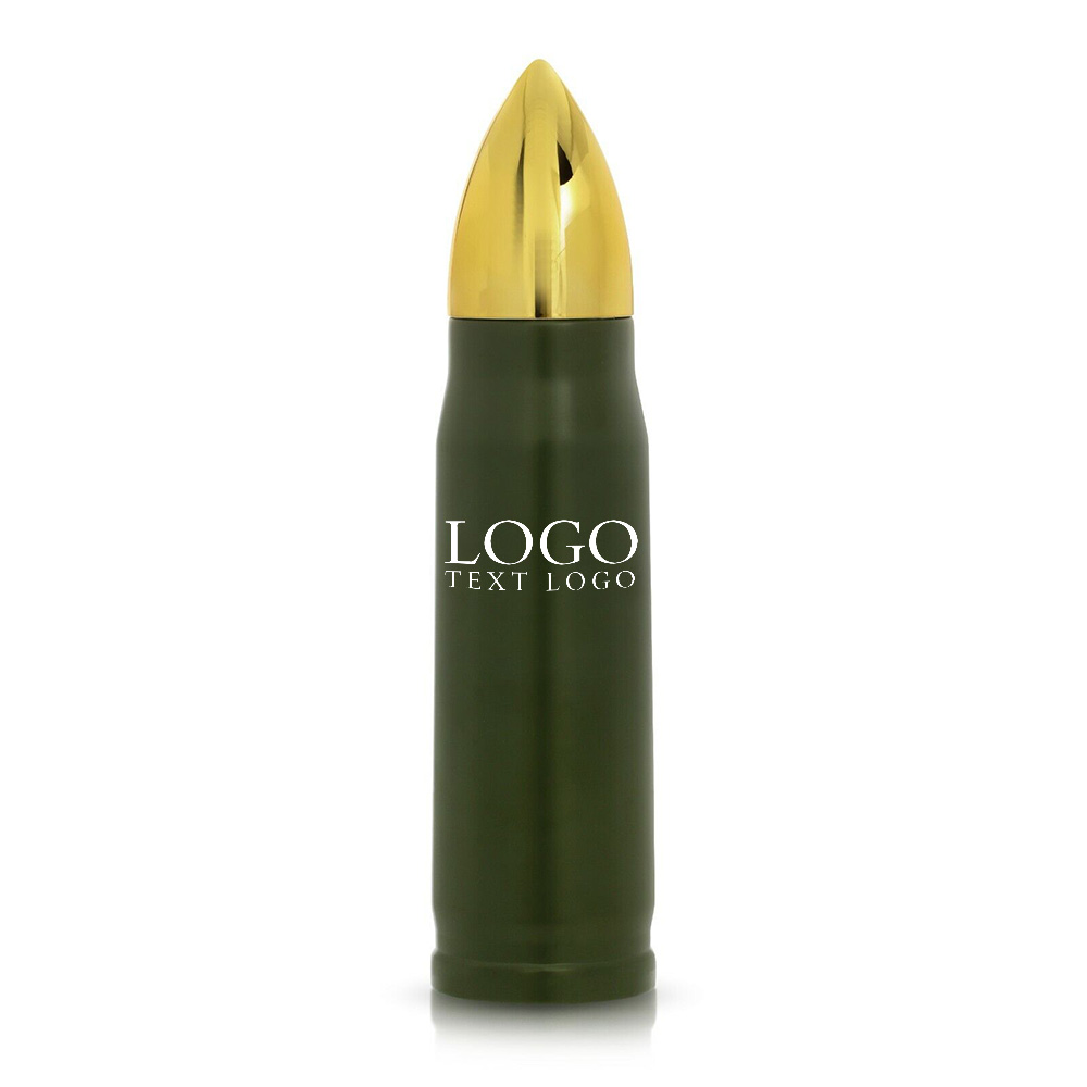Green Promo Stainless Steel Bullet Thermos Flask With Logo
