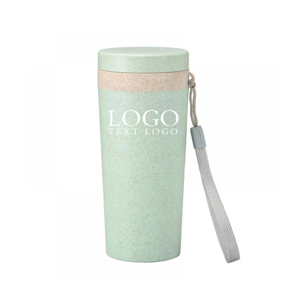 Green Promo Wheat Straw Water Bottle With Logo