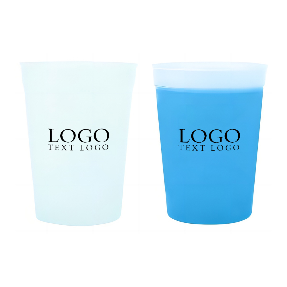 Marketing Mood 12 Oz Stadium Cup Frosted Blue With Logo