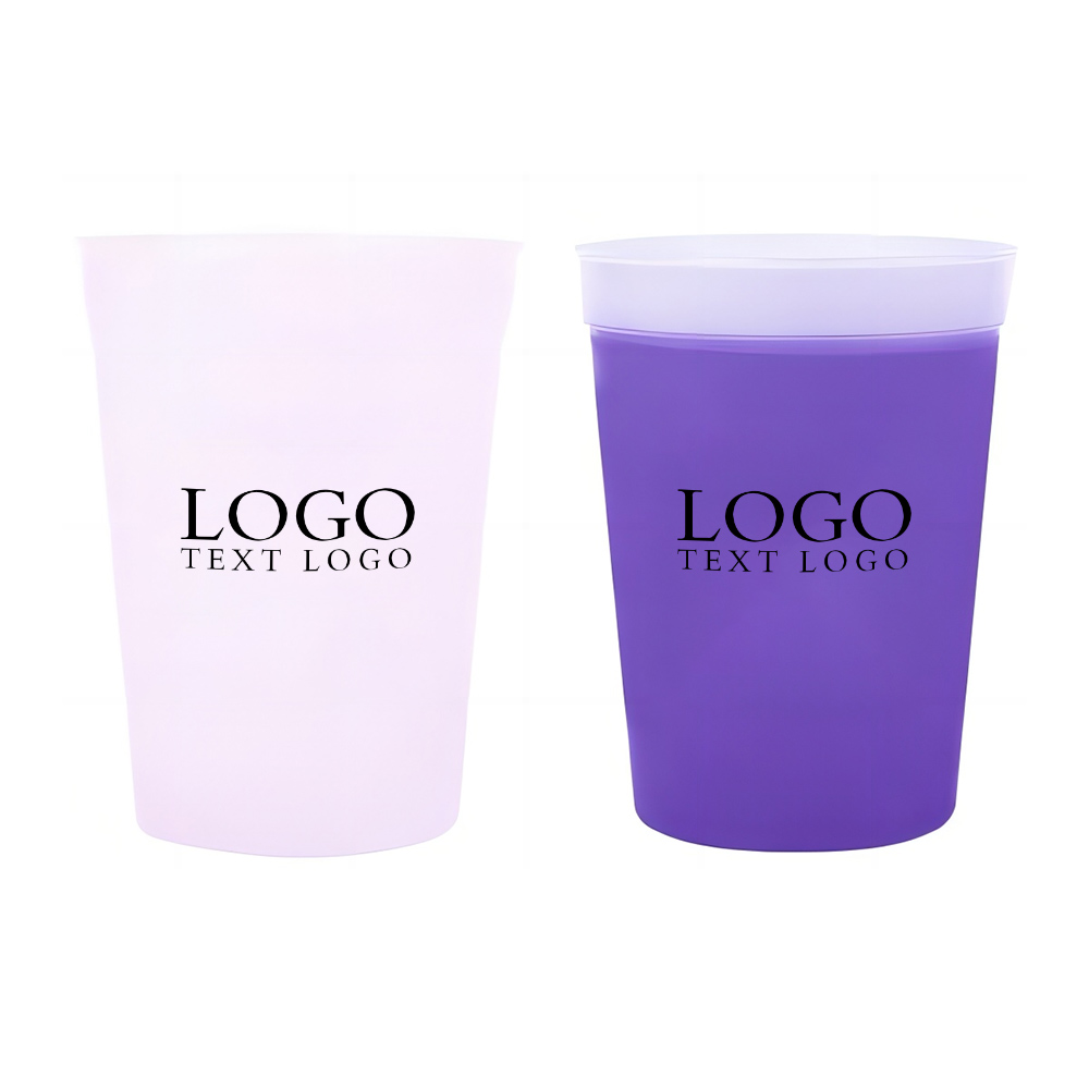 Marketing Mood 12 Oz Stadium Cup Frosted Purple With Logo