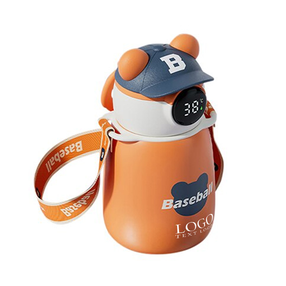 Orange Promo Cap Bear Kids Water Bottle With Logo