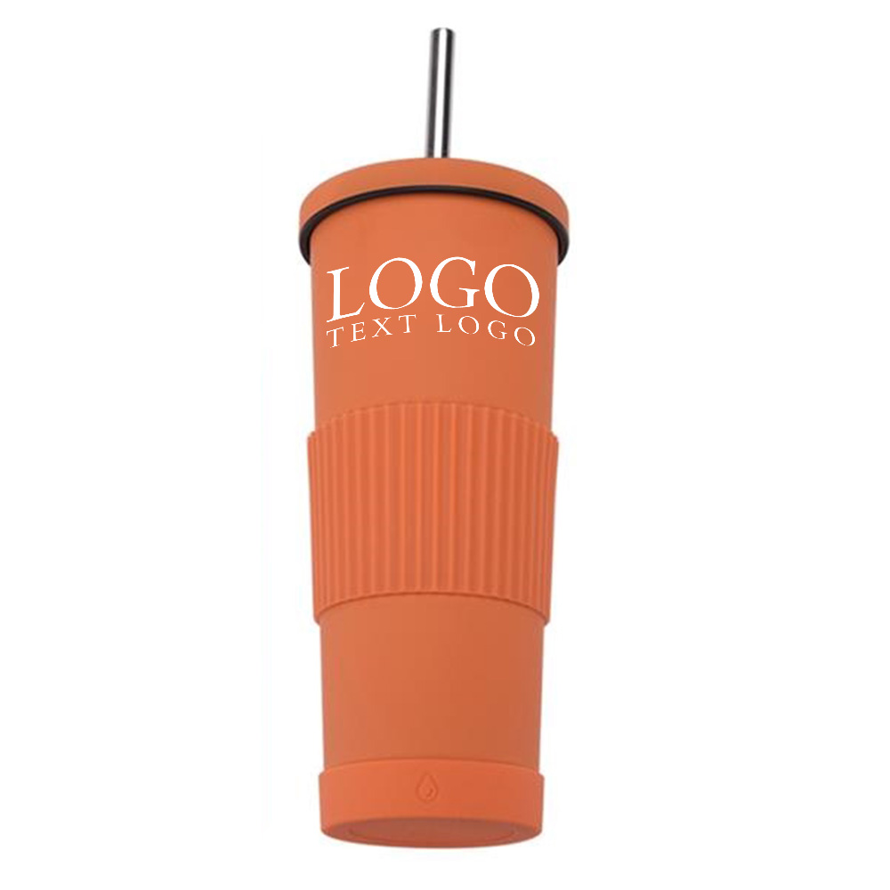 Orange Promo Pastel Colored Stainless Steel Tumbler With Logo