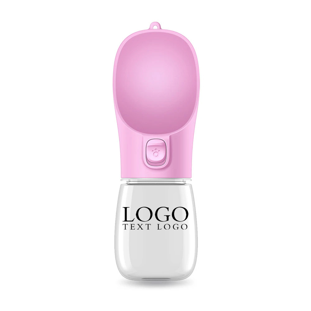 Pink Promo Portable 10oz Dog Water Bottle Dispenser With Logo