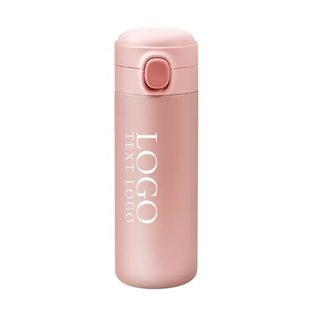 Pink Promo Push Open Stainless Steel Vacuum Water Bottles With Logo