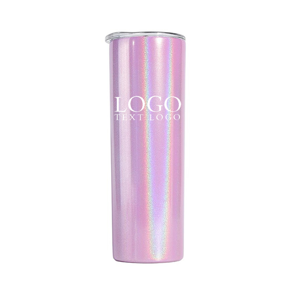 Pink Promo Stainless Water Shine BOTTLE With Straws With Logo