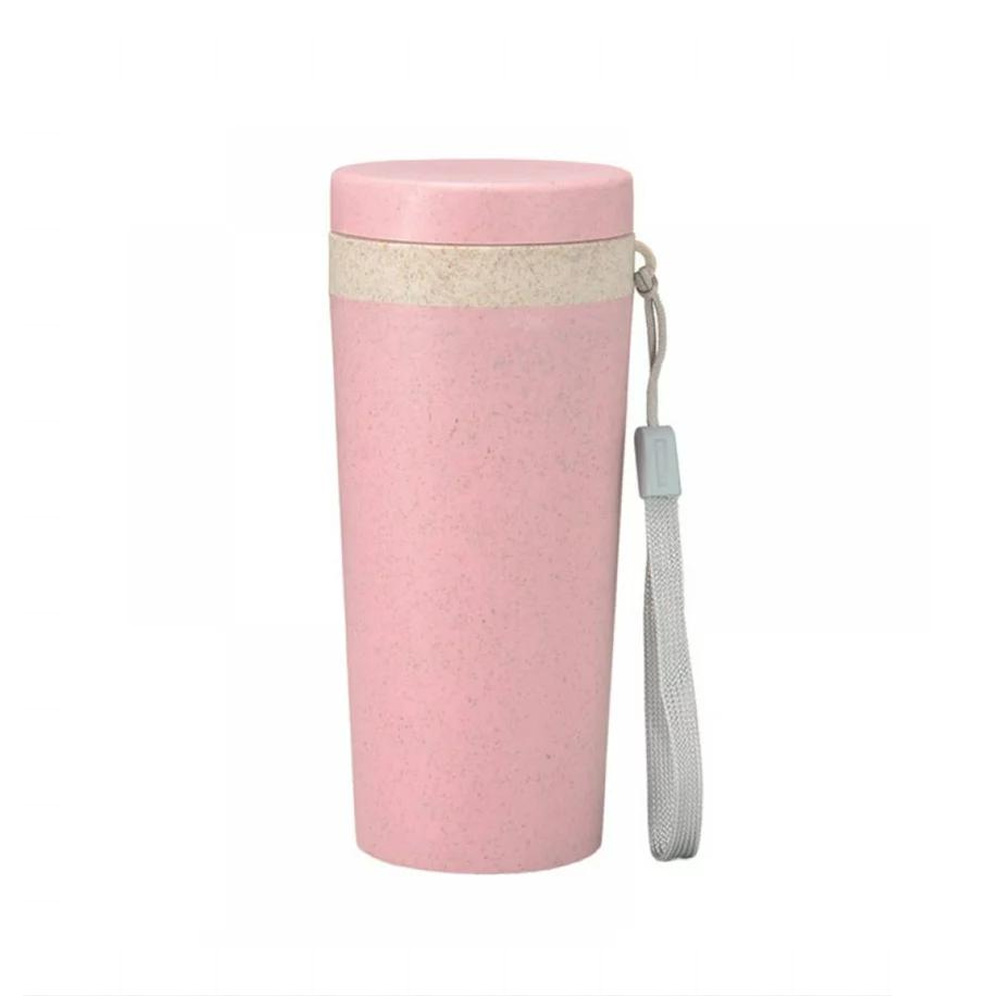 Pink Promo Wheat Straw Water Bottle