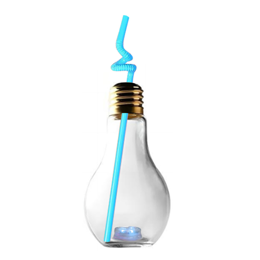 Promo 16oz LED Bulb Cup With Blue Straw