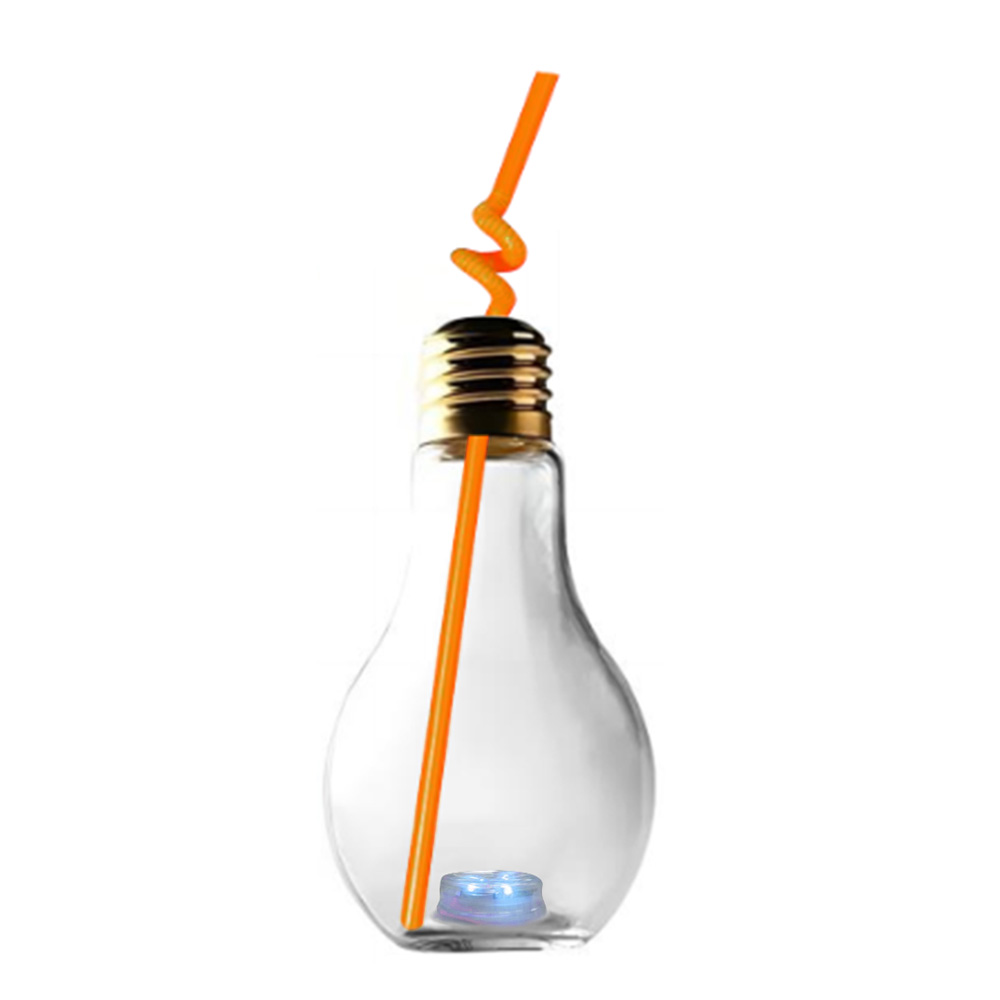 Promo 16oz LED Bulb Cup With Orange Straw