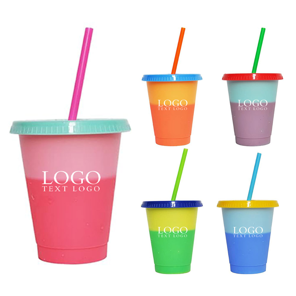 Promo 16oz Reusable Cold Drink Color Changing Cups With Logo