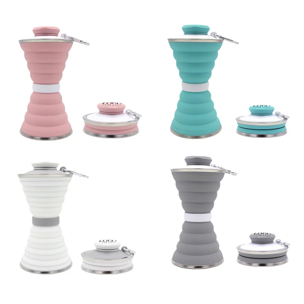 Promo 17oz Reuseable Silicone Cup With Carabiner Group