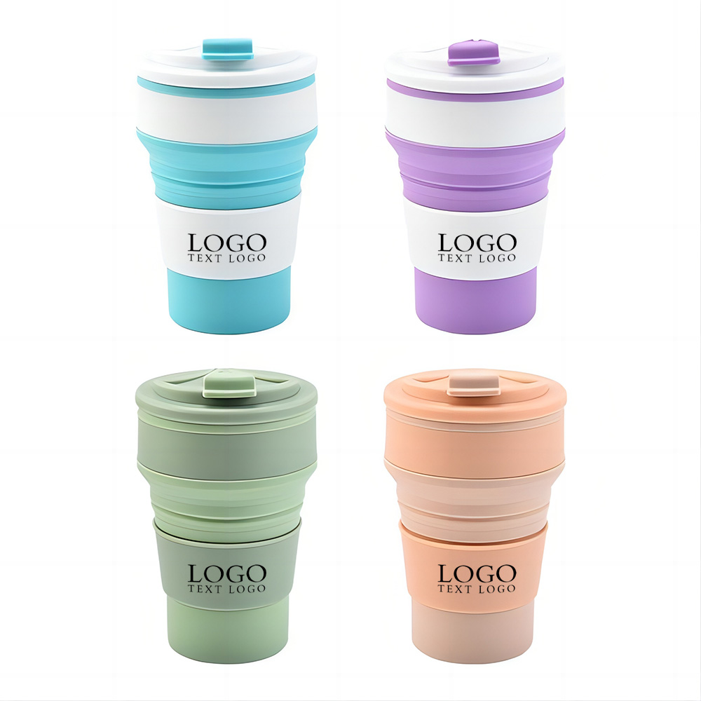 Promo 17oz Silicone Collapsible Cup with Lid With Logo Group