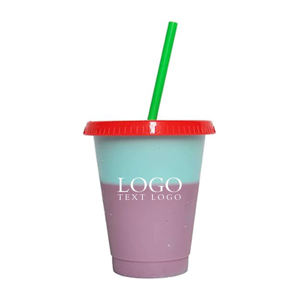 Purple Promo 16oz Reusable Cold Drink Color Changing Cups With Logo