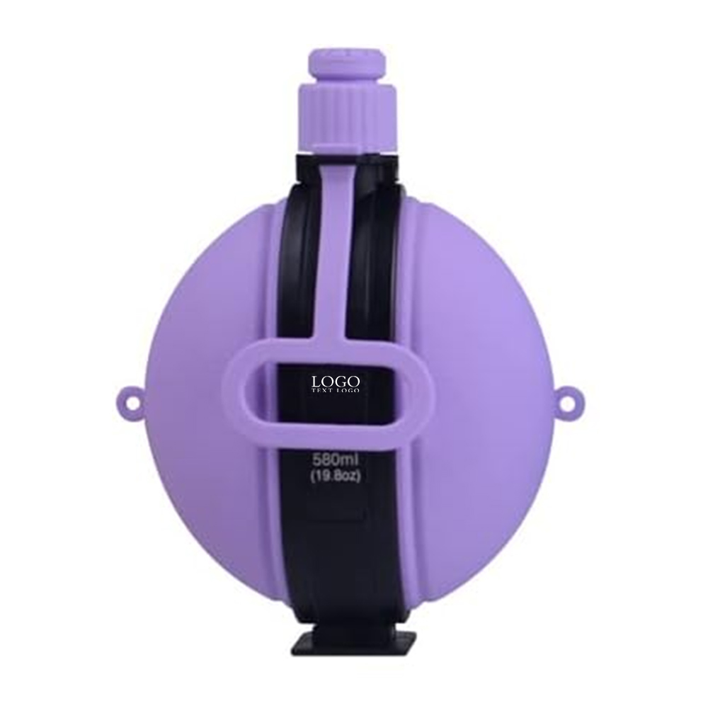Purple Promo Foldable Silicone Bottle With Logo