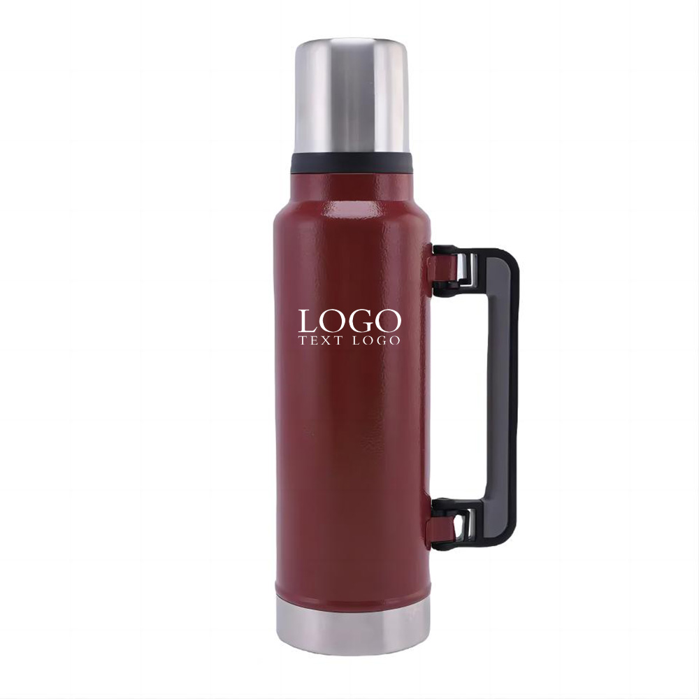 Red Promo 47oz Travel Vacuum Insulated Wide Mouth Bottle With Logo
