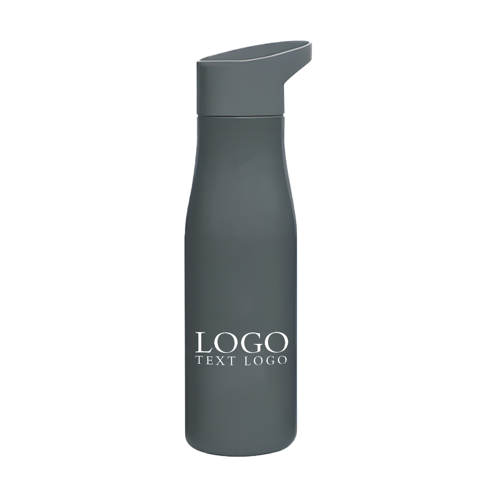 Single Wall 18 Oz Stainless Steel Bottle Gray with Logo