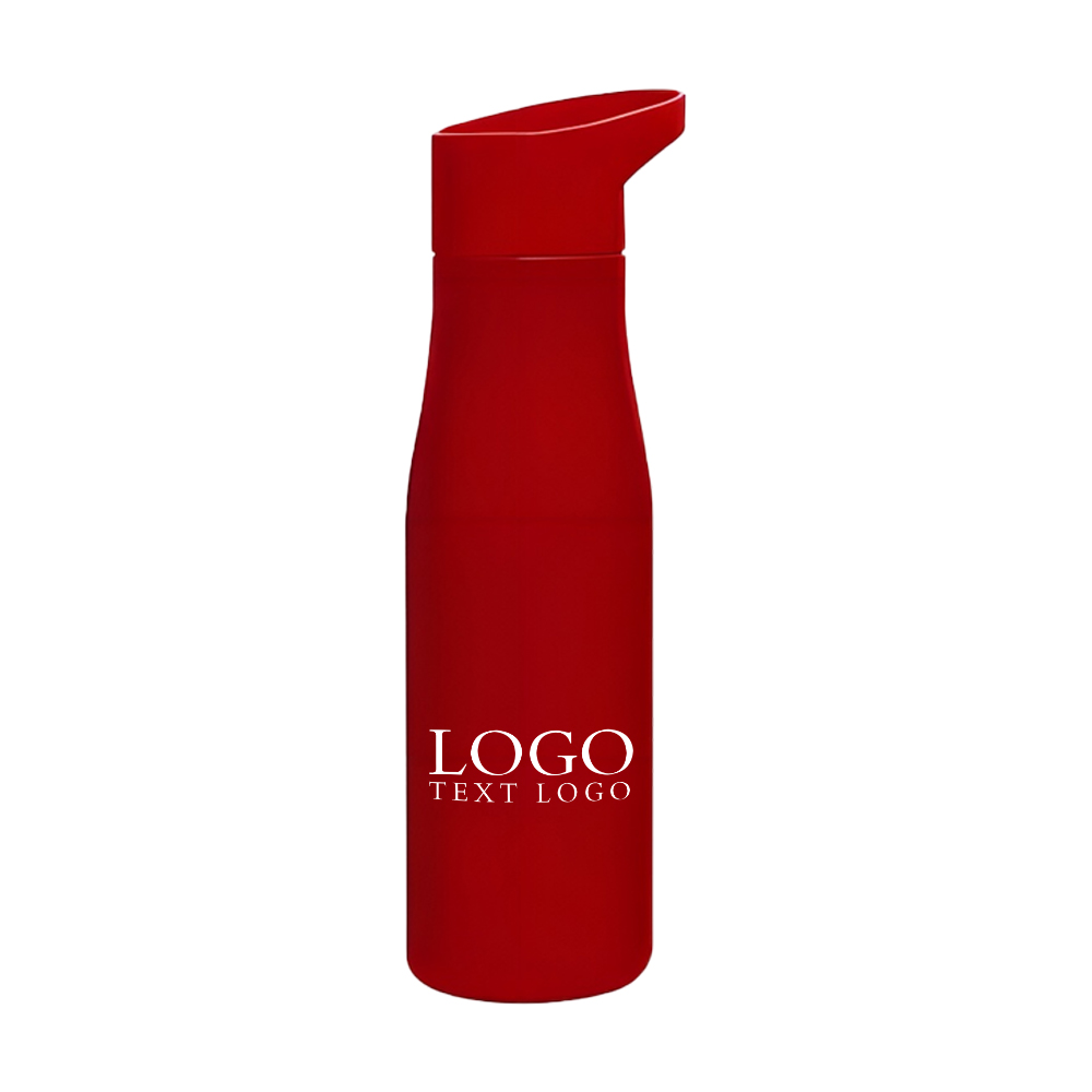 Single Wall 18 Oz Stainless Steel Bottle Red with Logo
