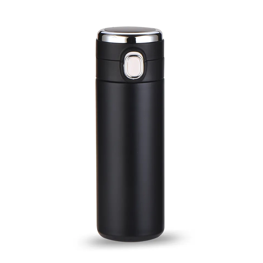 Smart Stainless Steel Thermos Water Bottle Black