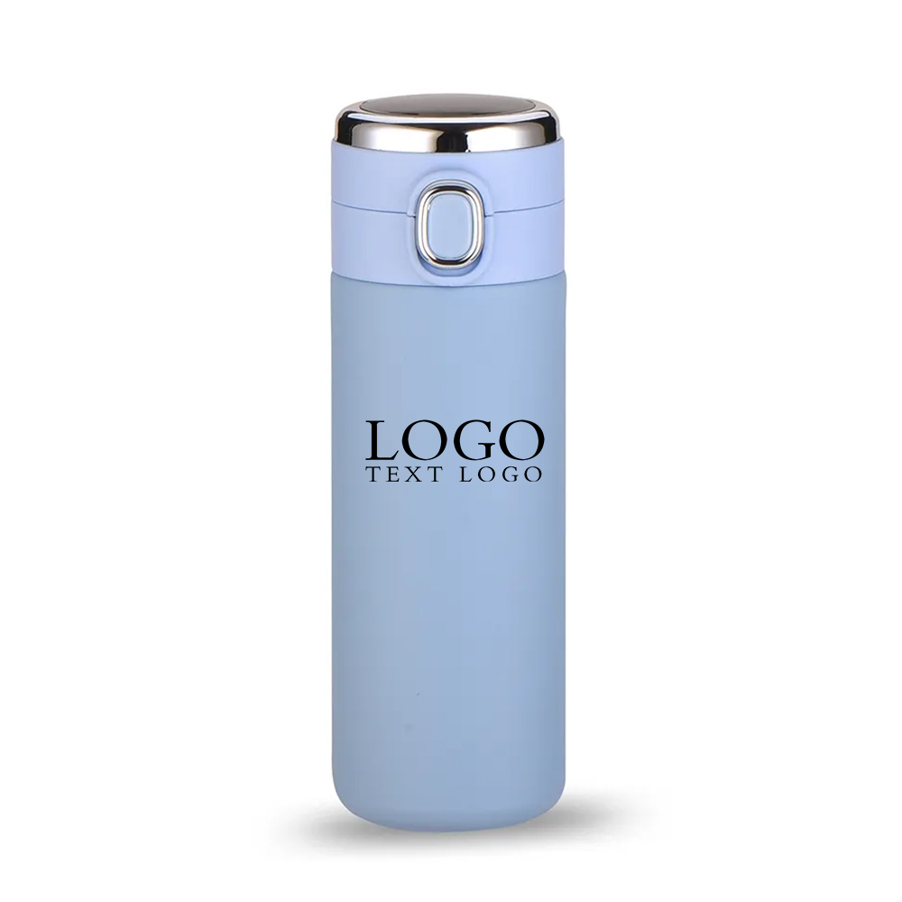 Smart Stainless Steel Thermos Water Bottle Blue with Logo