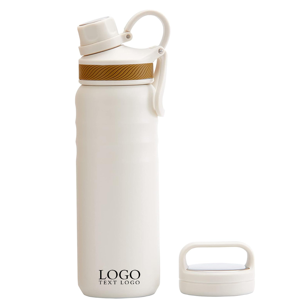 White Promo 24 oz Stainless Steel Water Bottle With Logo